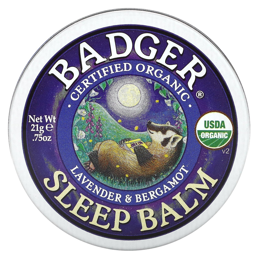 Badger, Органический бальзам для сна, лаванда и бергамот, 21 г (0,75 унции)