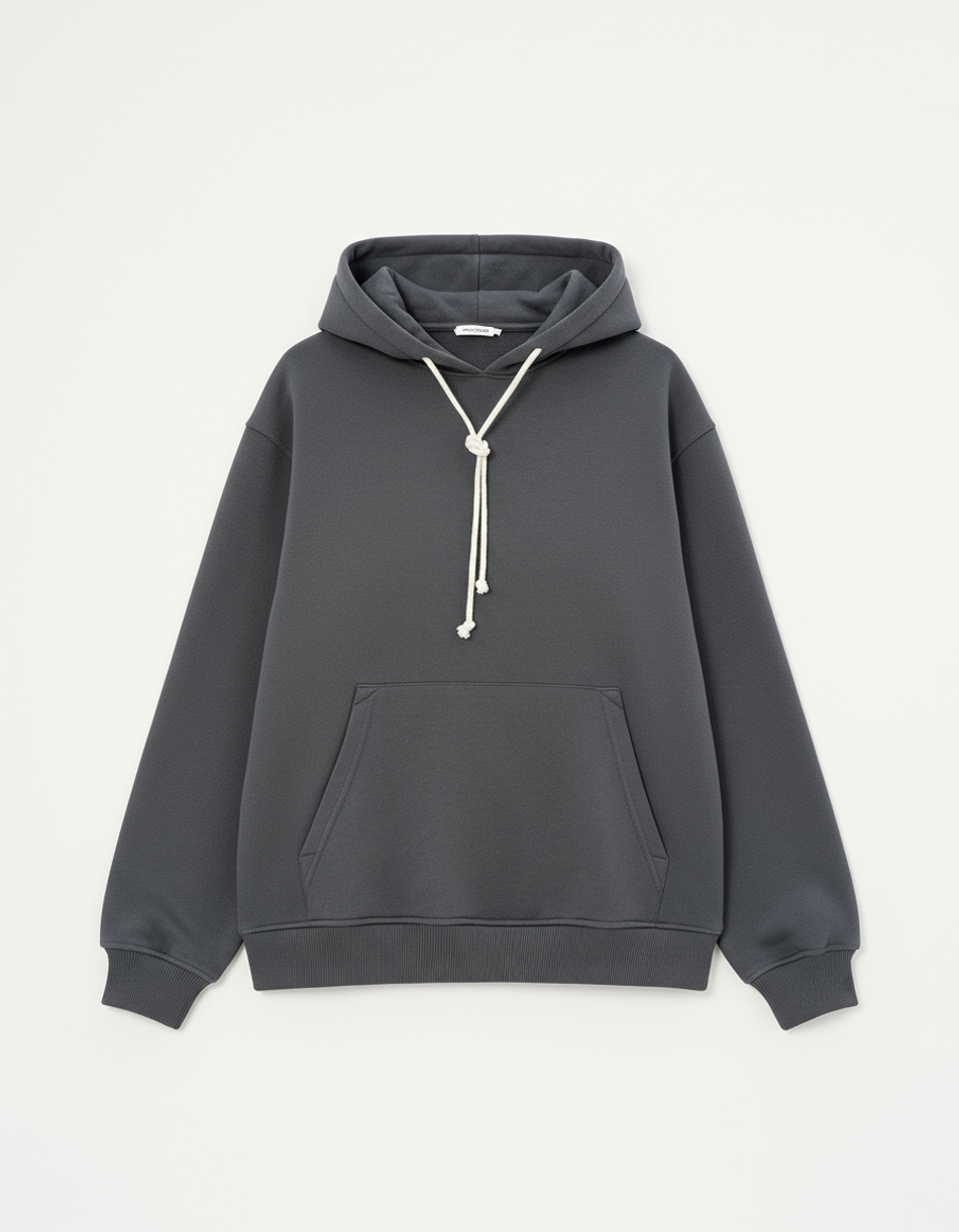 Худи boyfriend из футера с контрастным шнурком