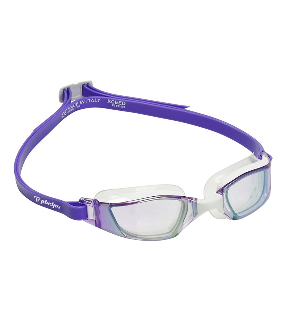 Очки для плавания Phelps XCEED Titanium Mirrored зеркальные переливающиеся линзы