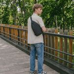 Рюкзак однолямочный HEIKKI SMOOTH (ХЕЙКИ), 2 отделения, черный, 35x20x8 см, 273918