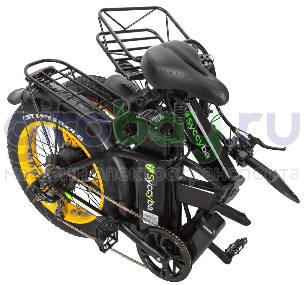 Электровелосипед Syccyba F10 Pro Dual 48V/23Ah (полный привод) - Желтый обод фото №15
