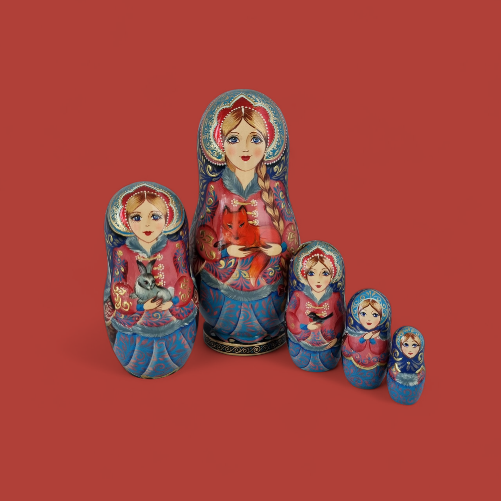 Матрёшка 21см  "С лисичкой" 5мест