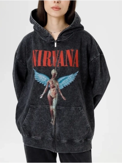 Зип Худи PARABOLA Nirvana оверсайз для мужчин и женщин