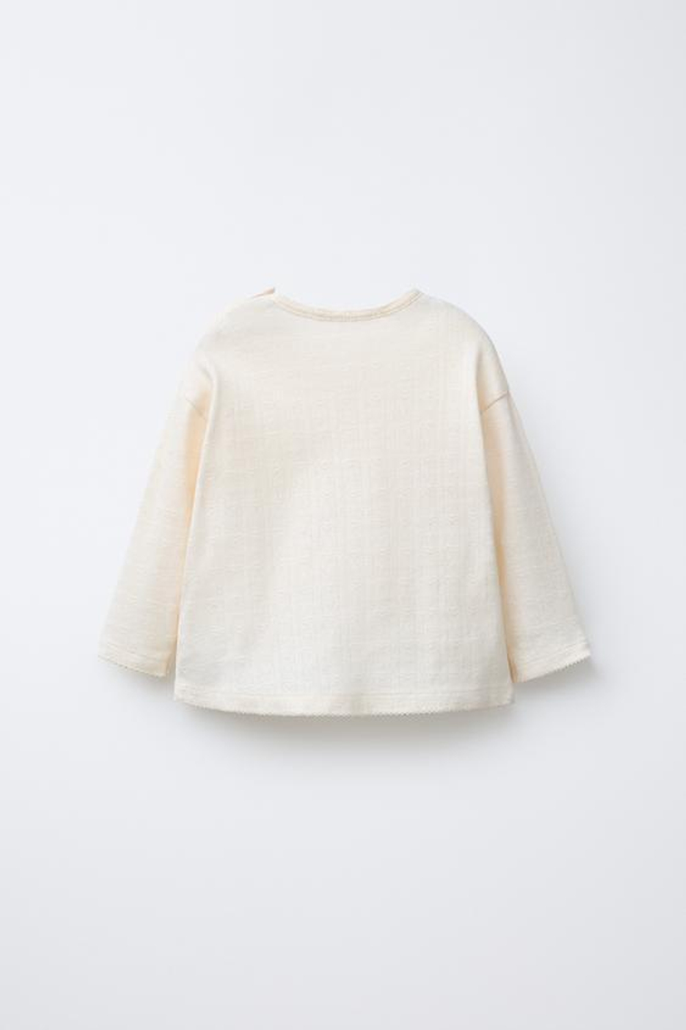 ZARA ЛОНГСЛИВ С АЖУРНЫМ УЗОРОМ «СЕРДЦА», ЭКРЮ