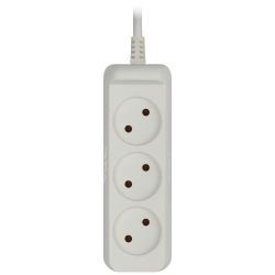 Удлинитель электрический ЭРА U-3-1,5m-2x1 без заземления 3 розетки 1,5м ПВС 2x1мм2 10А