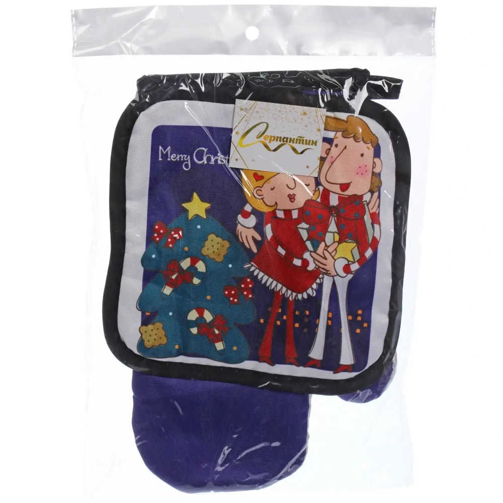 Прихватка в наборе с варежкой «Парочка», 17,5*17,5 см и 26*17 см