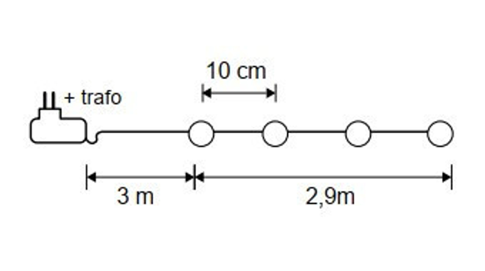 Гирлянда с белыми шариками 30 LED Luca Lighting