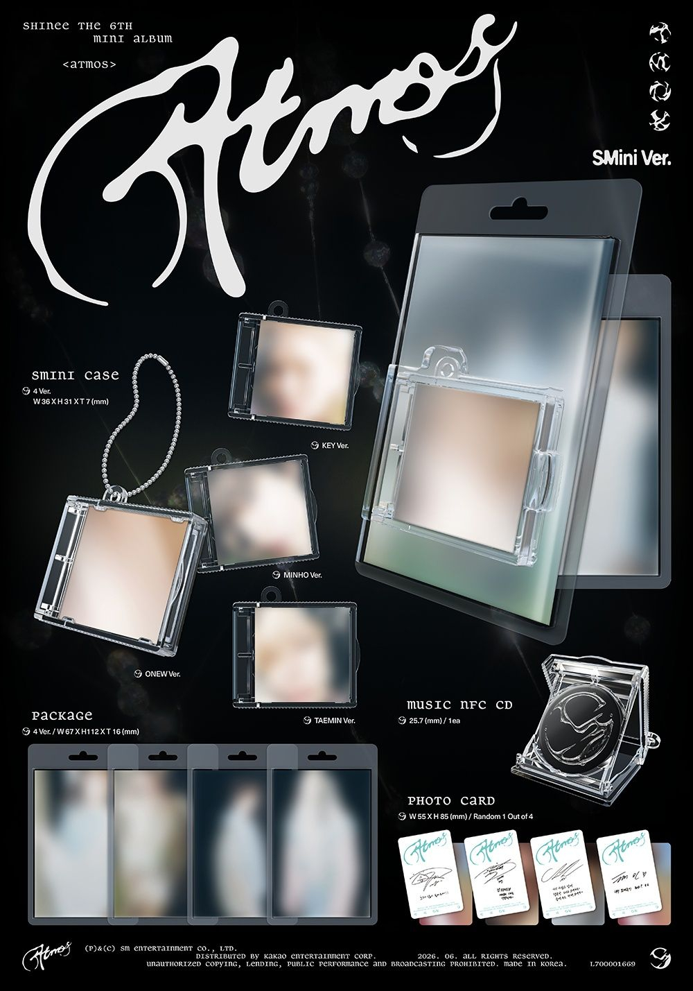 Альбом SHINee - ATMOS 6th Mini Album 5 Version (PRISMIC ATMOS + 4 SMini) SET