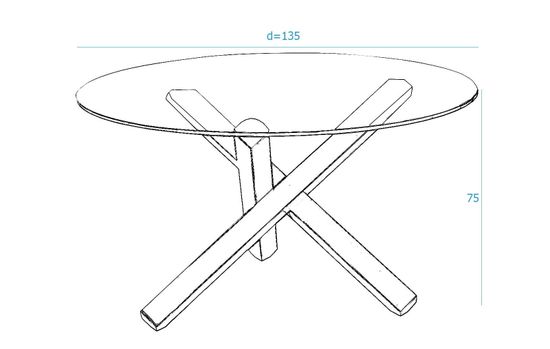 Стол Helm круглый стеклянный 135