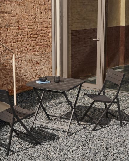 Складной садовый стул Torreta из алюминия с черной отделкой