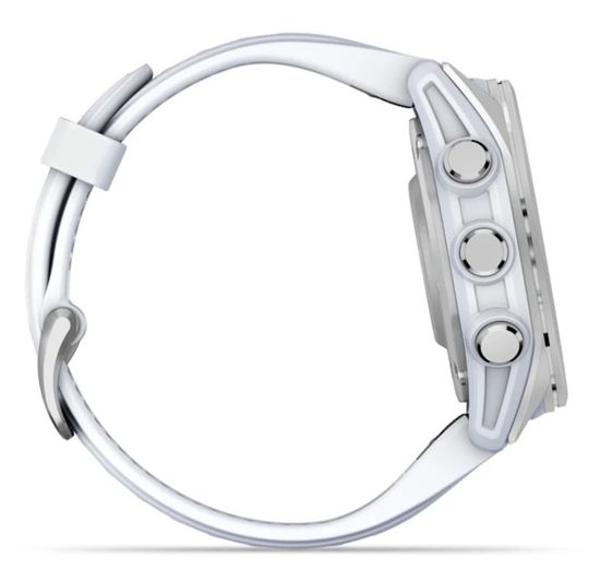 Умные часы Garmin Fenix 8, 43 мм, AMOLED, Silver with White Stone silicone band