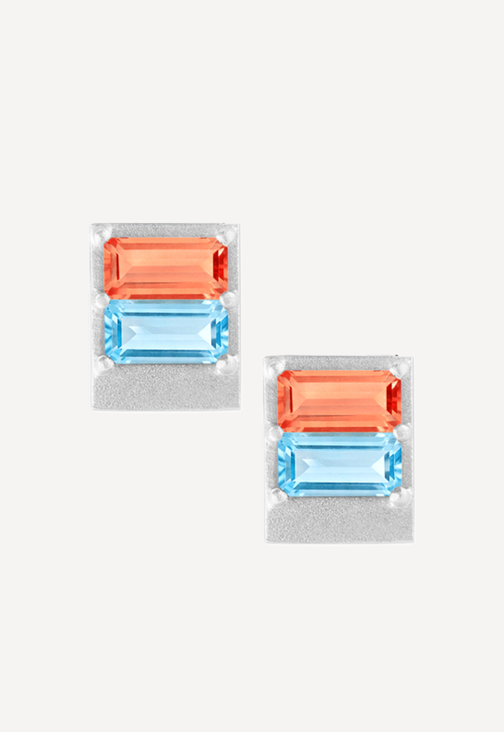 Серьги из серебра "Закат на море"