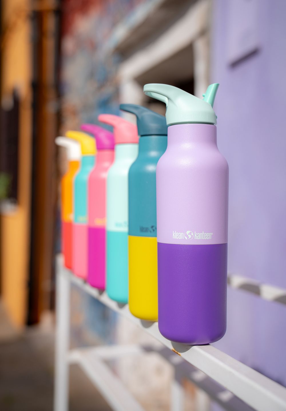 Термобутылка Klean Kanteen Rise Vac Classic Flip Sport 16oz (473 мл) Turquoise Kaleidoscope