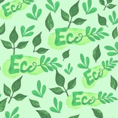 ЭКО иллюстрация с листьями на зеленом фоне