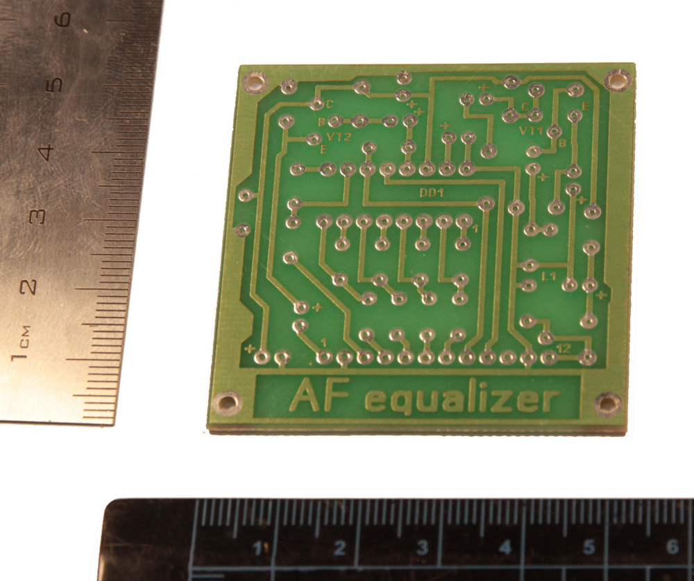 Печатная плата «Пятиканального НЧ эквалайзера для КВ трансивера».Вариант 1.0