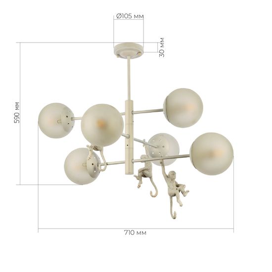 SLE115103-06 Светильник потолочный Белый/Белый E14 6*60W TENATO