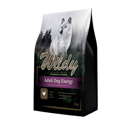 Сухой корм Wildy Adult Dog Energy Сухой корм с курицей для активных собак 3 кг