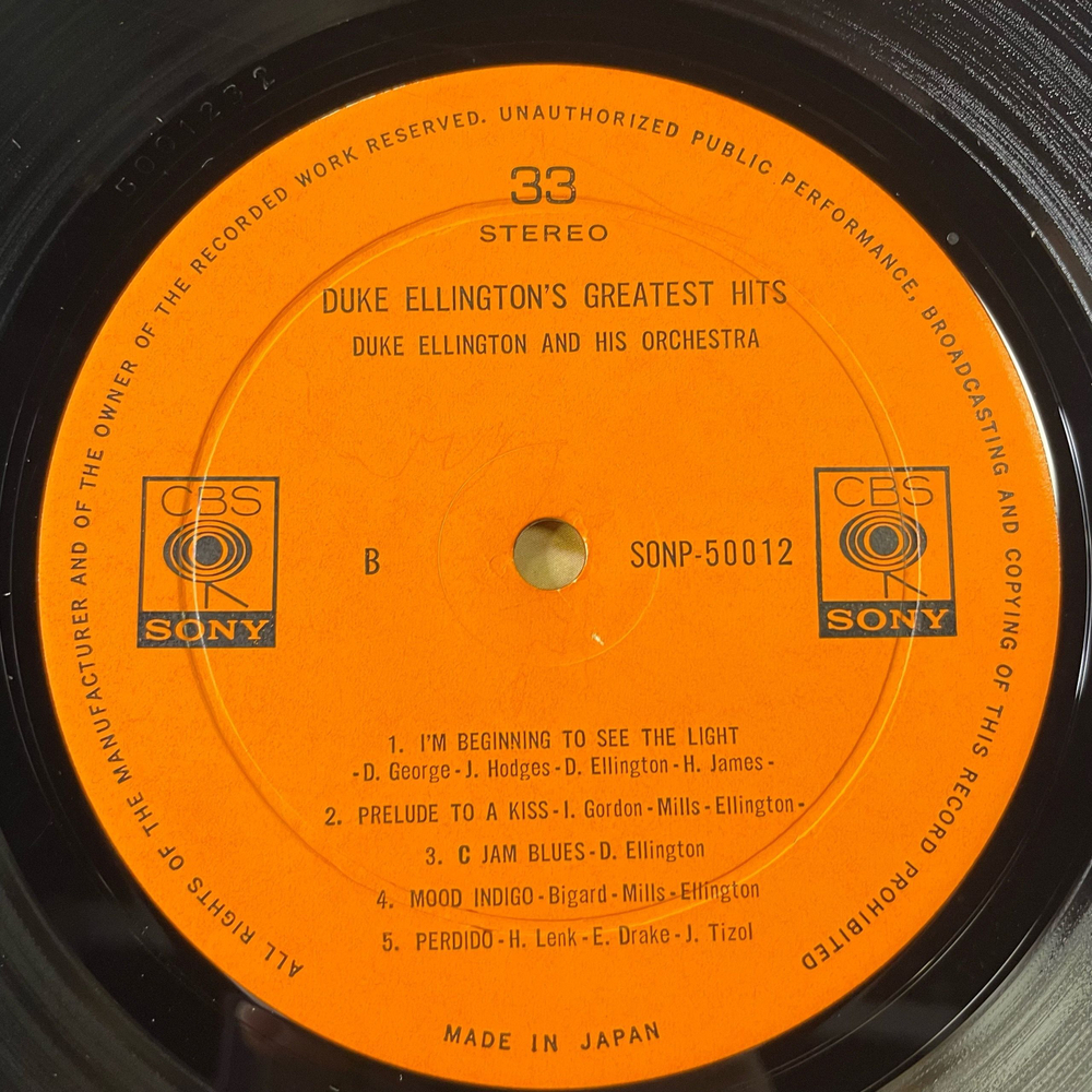 Винтажная виниловая пластинка LP Дюк Эллингтон, Duke Ellington, Duke Ellington's Greatest Hits (Япония 1968) (Без Оби)