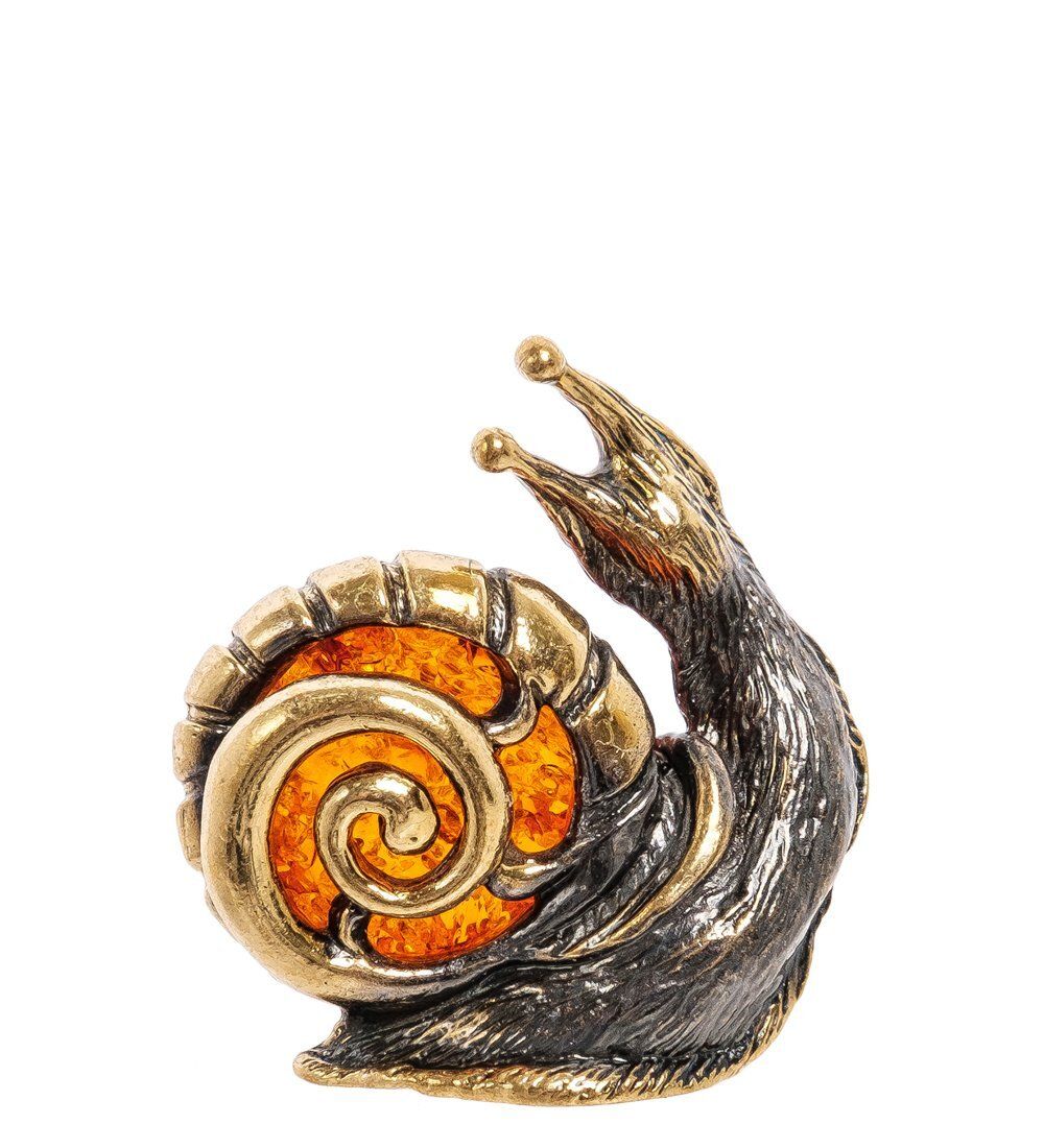 Народные промыслы AM-2242 Фигурка «Улитка Ажурная» бол. (латунь, янтарь)