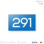Номер на дверь 291, табличка на дверь для офиса, квартиры, кабинета, аудитории, склада, голубая 120х70 мм, Айдентика Технолоджи