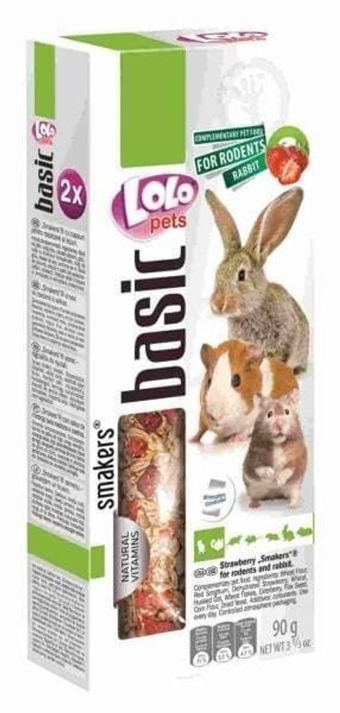 LoLo PETS Smakers для грызунов и кроликов с клубникой 90г
