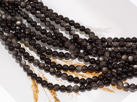 Нить бусин из обсидиана 6,5мм