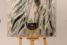 Картина "Белая лошадь" 70*100