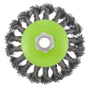 Щетка для УШМ, 100 мм, М14, Тарелка, крученая проволока 0,5 мм Сибртех 746097