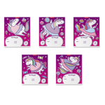 Тетрадь 18л., клетка, Erich Krause, скрепка, офсет, мелован картон "Единорожка"