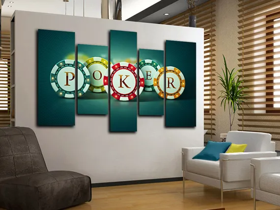 Модульная картина "Покер фишки"