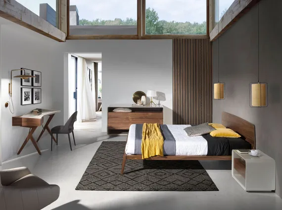 Прикроватная тумбочка Angel Cerda 7134 из ореха и лакированного МДФ