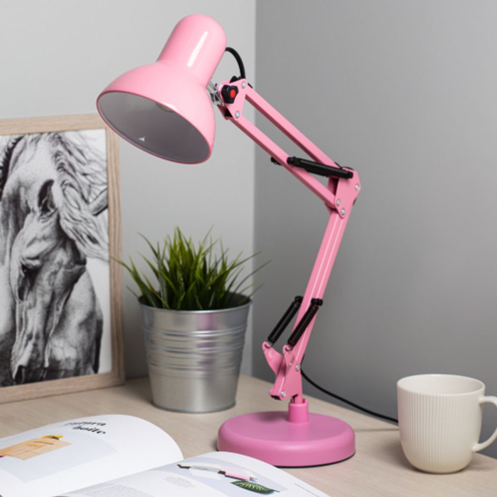 Настольный светильник ЭРА N-214-E27-40W-P розовый | Настольные светильники под лампу