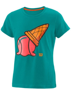 Футболка для девочки теннисная Wilson Inverted Cone Tech Tee G - tropical green