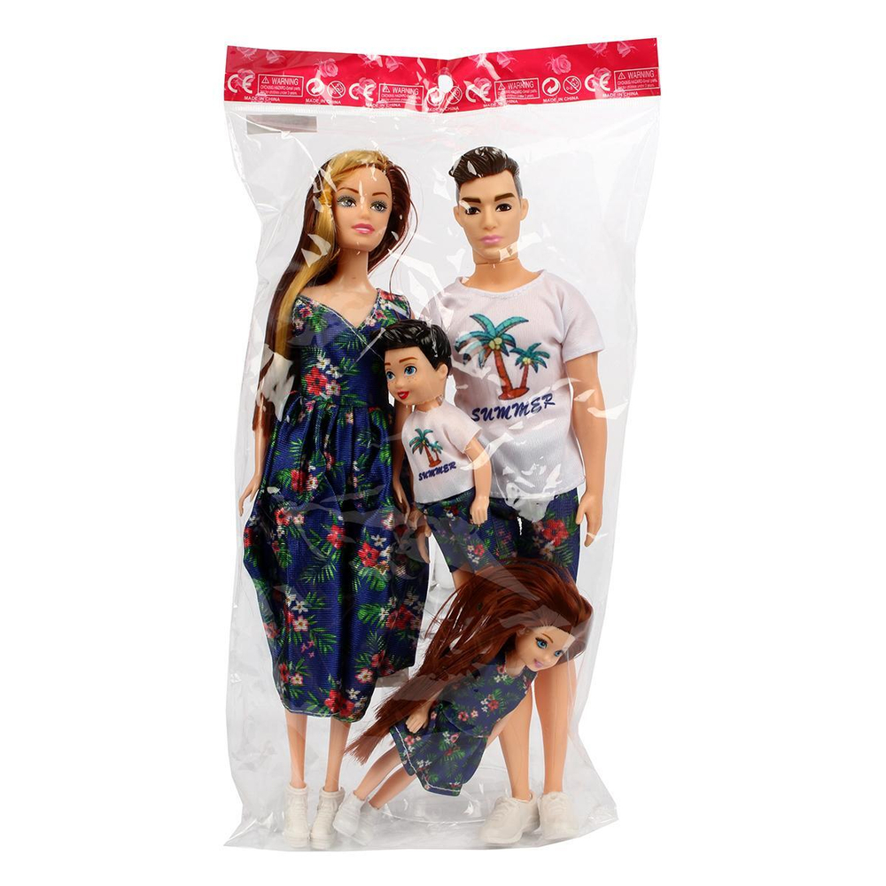 Кукла тип Модель с семьей, пакет YY2069F