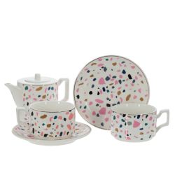 GAEM Набор чайный 2 перс. 5 предм. (чашка 250 мл, чайник 450 мл, блюдце), L16 W16 H21 см