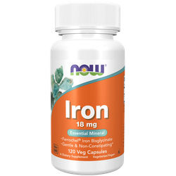 Now Foods Iron 18 mg 120 veg capsules, Железо