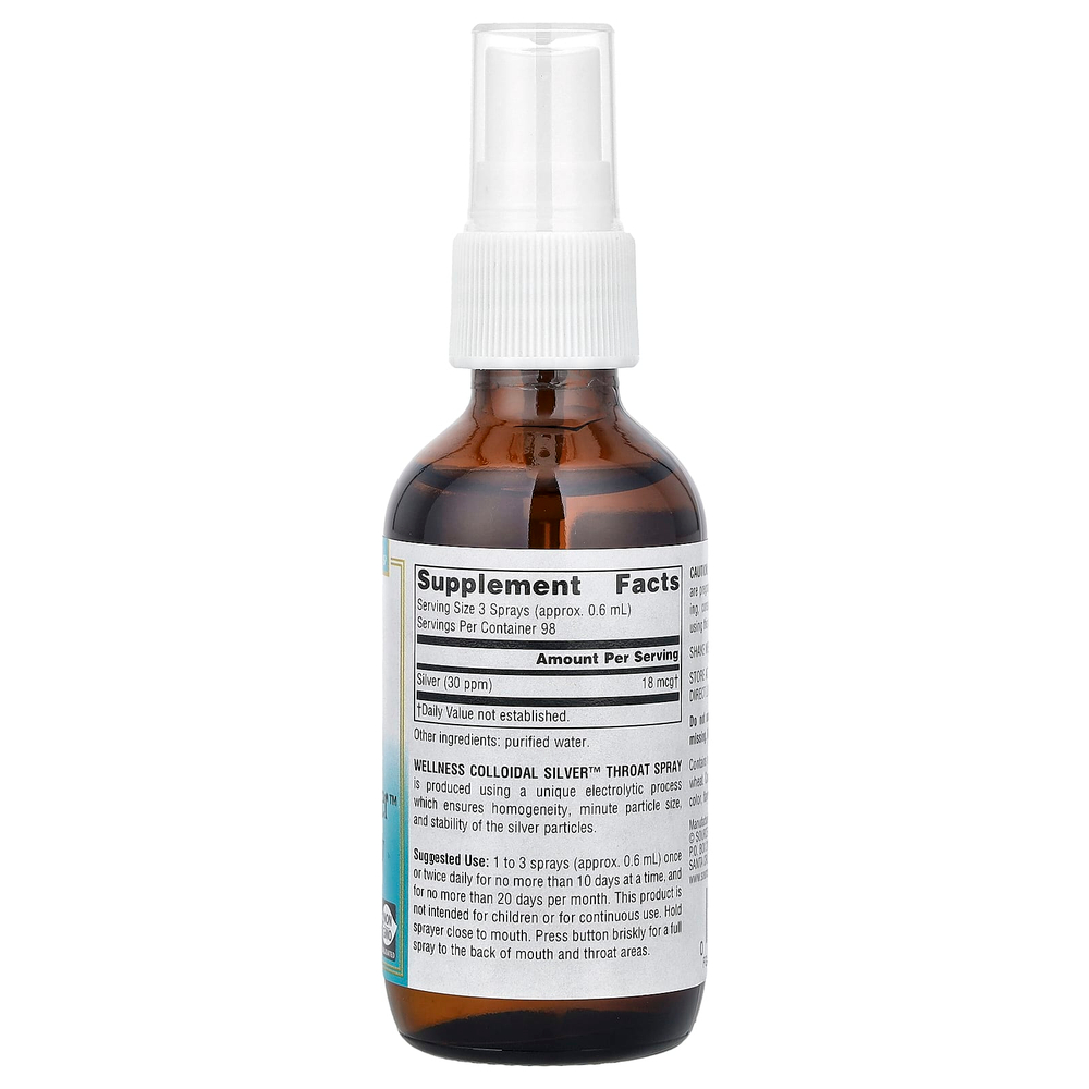 Source Naturals, Wellness Colloidal Silver™, спрей для горла, 59,14 мл (2 жидк. унции)