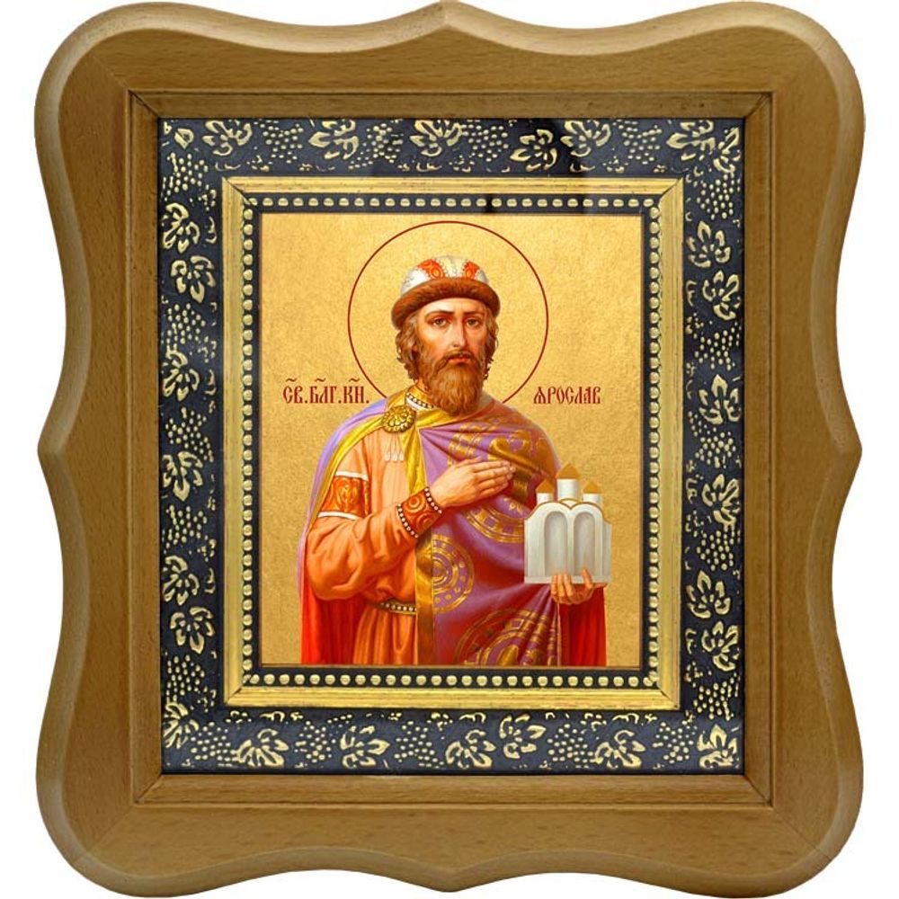 Ярослав Мудрый Святой князь. Икона на холсте.