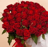 Flower bouquet of 51 Russian red roses