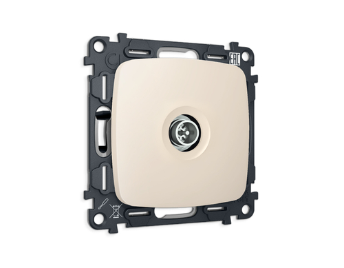 MO333005 Комплект механизма TV розетки оконечной экранированной 5-1000MHz 3dB OMEGA Бежевый матовый QUANT (OP3330, VM199)