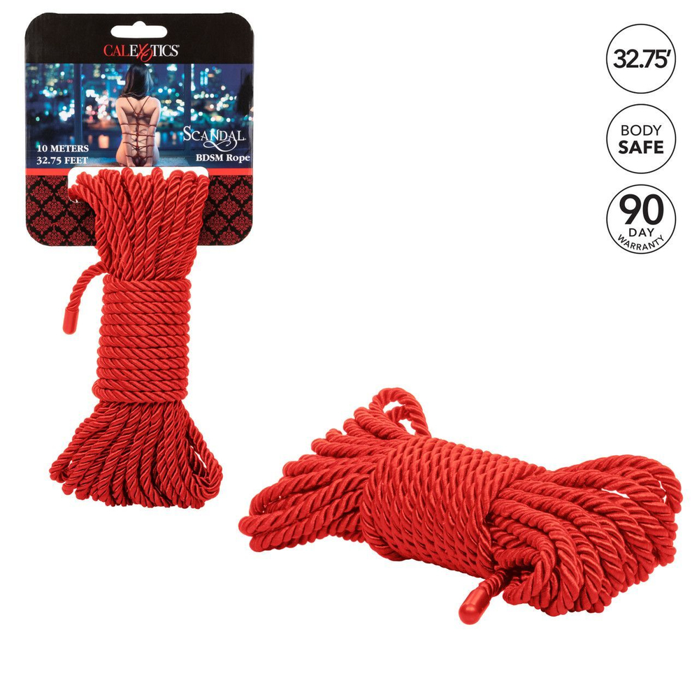Красная мягкая веревка для бондажа BDSM Rope 32.75 - 10 м. (Цвет: красный)
