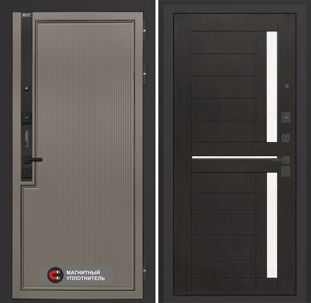 Входная дверь Лабиринт Лаб 1 Про - 02 Венге, стекло белое