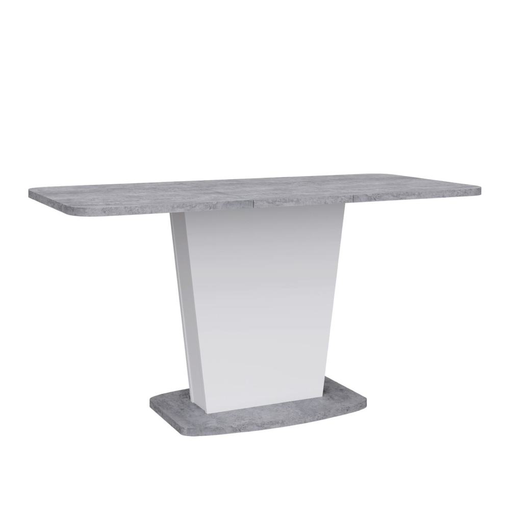 Стол кухонный обеденный раздвижной Цемент светлый/Белый Комфорт 110(145)х68х75 см