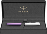 Перьевая ручка Parker Sonnet Essentials Violet SB Steel CT 2169366, перо: F, цвет чернил black, в подарочной упаковке.