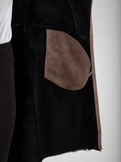 Дубленка натуральная короткая с капюшоном Турция