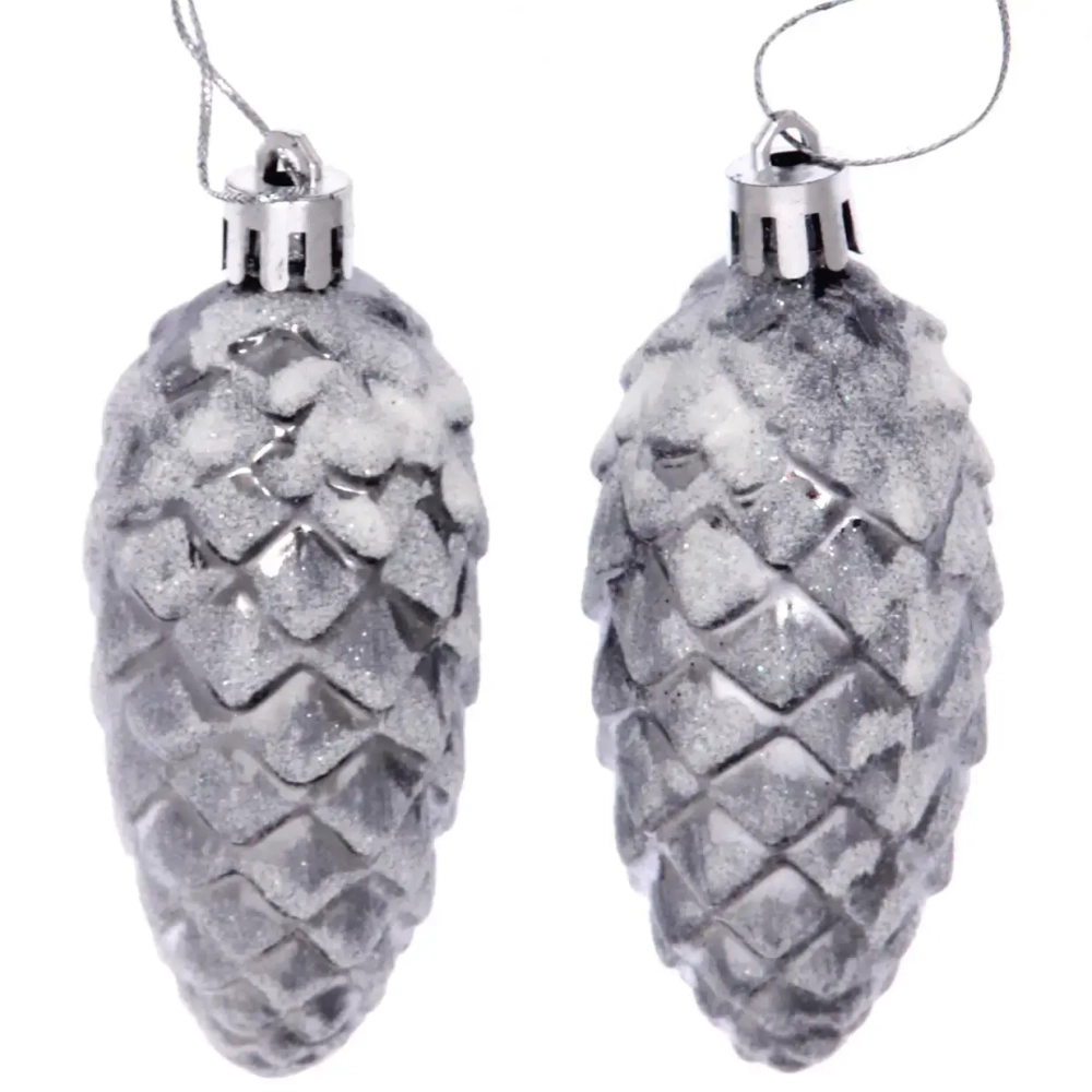 Ёлочные игрушки «Таинственное очарование» Шишки 9 см (набор 2шт), графит