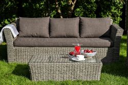 "Капучино" лаунж-зона из искусственного ротанга (гиацинт), цвет серый