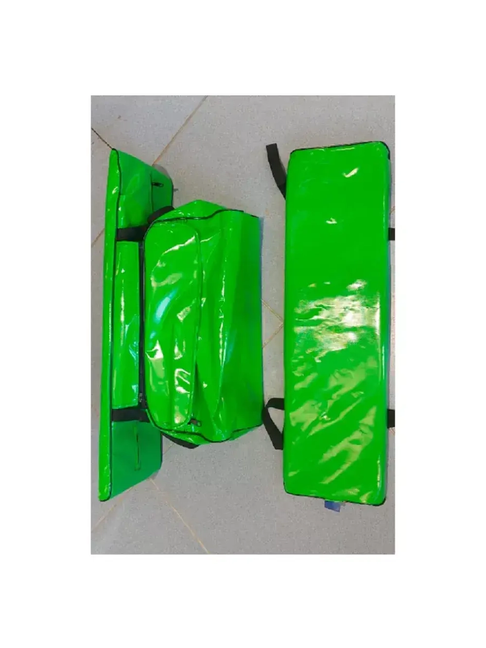 Мягкие накладки (4см)+сумка ПВХ для лодки 95*24см (зеленый)