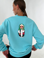 Свитшот женский оверсайз хлопок толстовка с начесом