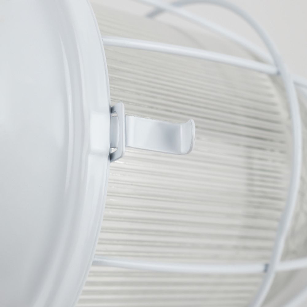 Светильник ЭРА НСП 02-100-003 с решеткой Желудь сталь стекло IP54 E27 max 100Вт 172х262х275 белый | Светильники НСП (Желуди)